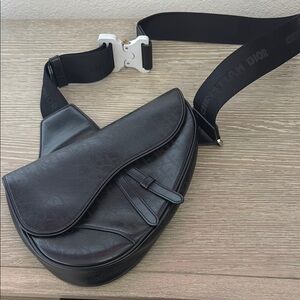 Dior Black Belt Bag with Adjustable Strap and Zipper Closure
